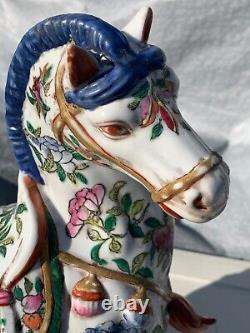 Chinese Famille Rose Horse Large Signed Rare Piece