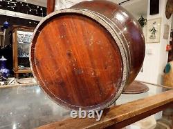 Chinese Lacquer Rice Barrel Very Large Wood & Brass Antique