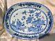 Chinese Large Antique Porcelain 18th C 14 In Qianlong Charger Blue White Birds