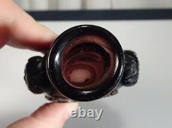Chinese Large Carved Purple Glass Snuff 4.75 12cm Bottle 56672