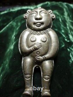 Chinese Minority Silver Antique Woman Charm Pendant Large