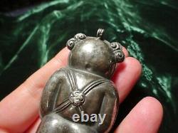 Chinese Minority Silver Antique Woman Charm Pendant Large