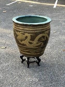 Chinese Planter, Decorated With Dragons, Large In Size