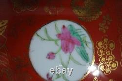 Chinese Porcelain Famille Rose Orange Gold Large Planter/ Kangxi