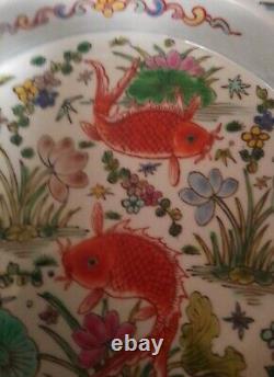 Chinese Porcelain Koi Large Bowl Kangxi Marks