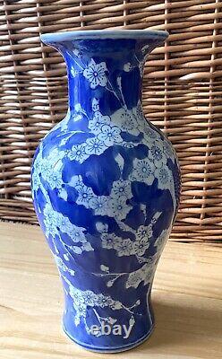 Chinese Vase Kangxi Blue & White Large Vase Prunus Pattern