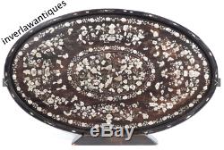 Chinese Very Large Hardwood Mother Of Pearl Tray Qing Circa 1820