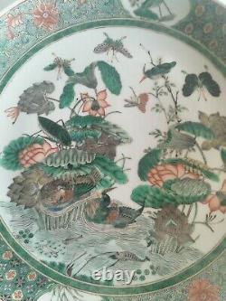 Chinese Very Large Plate Dish Famille Verte Family Green Guangxu Period Mark
