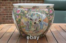 Chinese Vintage Plant Pot Large Beautifully painted with Gold Leafing