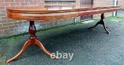 Chinese antique RepubLic period large extending solid rosewood dining table 14+