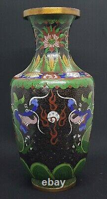 Chinese cloisonné vintage Victorian oriental antique large vase