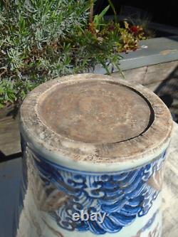 Chinese large dragon jar vase with Chinese writing hand painted