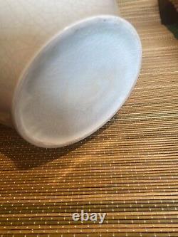 Crackle glaze large Vase chinese Celadon hour glass shape 17 1/2 inch