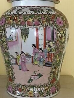 Early 20th Century Large Famille Rose Temple Jar