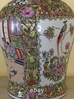 Early 20th Century Large Famille Rose Temple Jar