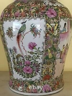 Early 20th Century Large Famille Rose Temple Jar