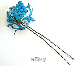Extra Large Qing Dynasty Kingfisher feather Hair Pin Tian-tsui ChineseVintage