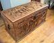 Extra Large Chinese Camphor Wood Chest / Blanket Box With Profuse Carvings