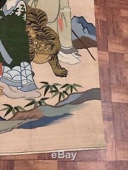 Extremely Large Antique Chinese / Japanese Kesi Kossu Panel With Figures