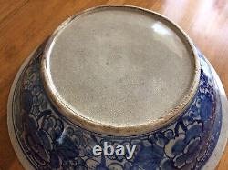 Extremely large Chinese bowl or plate with fish and flowers decoration