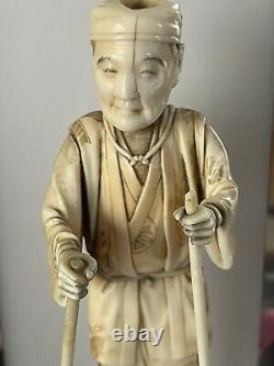 Fabulous Large 19th Century Carved Chinese Oriental Male Figurine