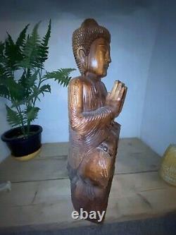 Fantastic Large 32 Antique Chinese Wooden Buddha Statue