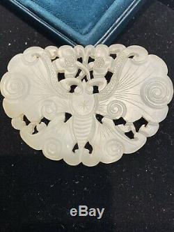 Fine Chinese Carved Jade LargeButterfly Pendant