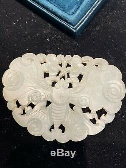 Fine Chinese Carved Jade LargeButterfly Pendant
