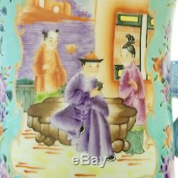 Fine Large Mirror Pair Chinese Famille Rose Porcelain Vases 19