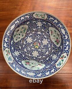 Fine Large antique Chinese famille rose porcelain Bowl Basin