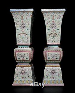 Fine and Very Large Pair of Chinese Gu Vases Republic Period