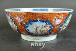 Fine large antique chinese porcelain mandarin punch bowl 18th C court scene