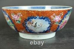 Fine large antique chinese porcelain mandarin punch bowl 18th C court scene