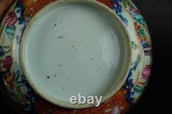 Fine large antique chinese porcelain mandarin punch bowl 18th C court scene