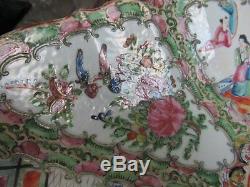 Finely Decorated Chinese Rose Medallion Large Footed Centerpiece Bowl