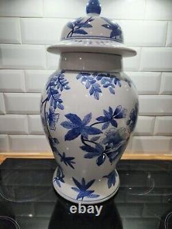 Ginger Jar Blue and White Oriental Urn Temple Jar Chinese Extra Large Prop