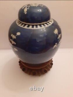 Good Large Chinese Ginger Jar, Cover And Stand