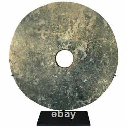 Important Ancient Chinese Large 14.75 Round Jade Bi Disc, 2000 BCE