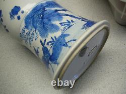Important large Chinese porcelain blue white beaker vase Kangxi period 18th C