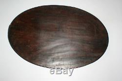 Japanese Chinese Wooden Carved Inlay Bronze & Mother of Pearl Large Plate Tray