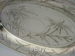 LARGE 13 INCH CHINESE EXPORT SOLID SILVER BOWL c1910 ANTIQUE 458g
