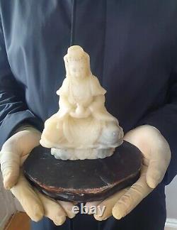LARGE ANTIQUE CHINESE QING Kwan-Yin Guan Yin Goddess Statue. HEAVY