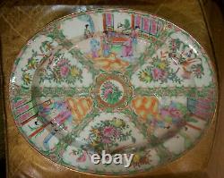 LARGE Antique Early 19th C Chinese Rose Medallion Well & Tree platter 19 Mint