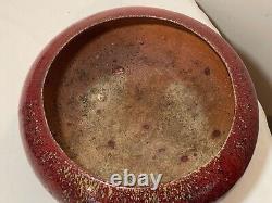 LARGE antique Chinese sang de boeuf pottery ox blood flambé centerpiece bowl red