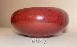 LARGE antique Chinese sang de boeuf pottery ox blood flambé centerpiece bowl red