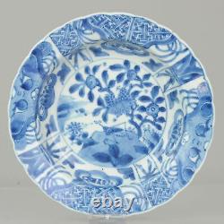Large 1680-1700 Kangxi Period Kraak Revival Klapmuts Blue White Dish Rare Qing