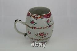 Large(17cm) Antique Chinese Export Famille Rose Porcelain Barrel Mug