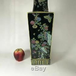 Large 18.5 Chinese porcelain Kangxi Mark Famille Noire Vase