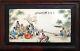 Large 1930 Antique Asian Chinese Hand Painted Porcelain Tile Painting Plaque
