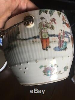 Large 19th C Chinese Antique Porcelain Famille Rose Jar TongZhi Mark and Period